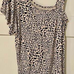 Cooper & Ella Black and Pink  Leopard Print Women’s Blouse Size Medium New W/Tag